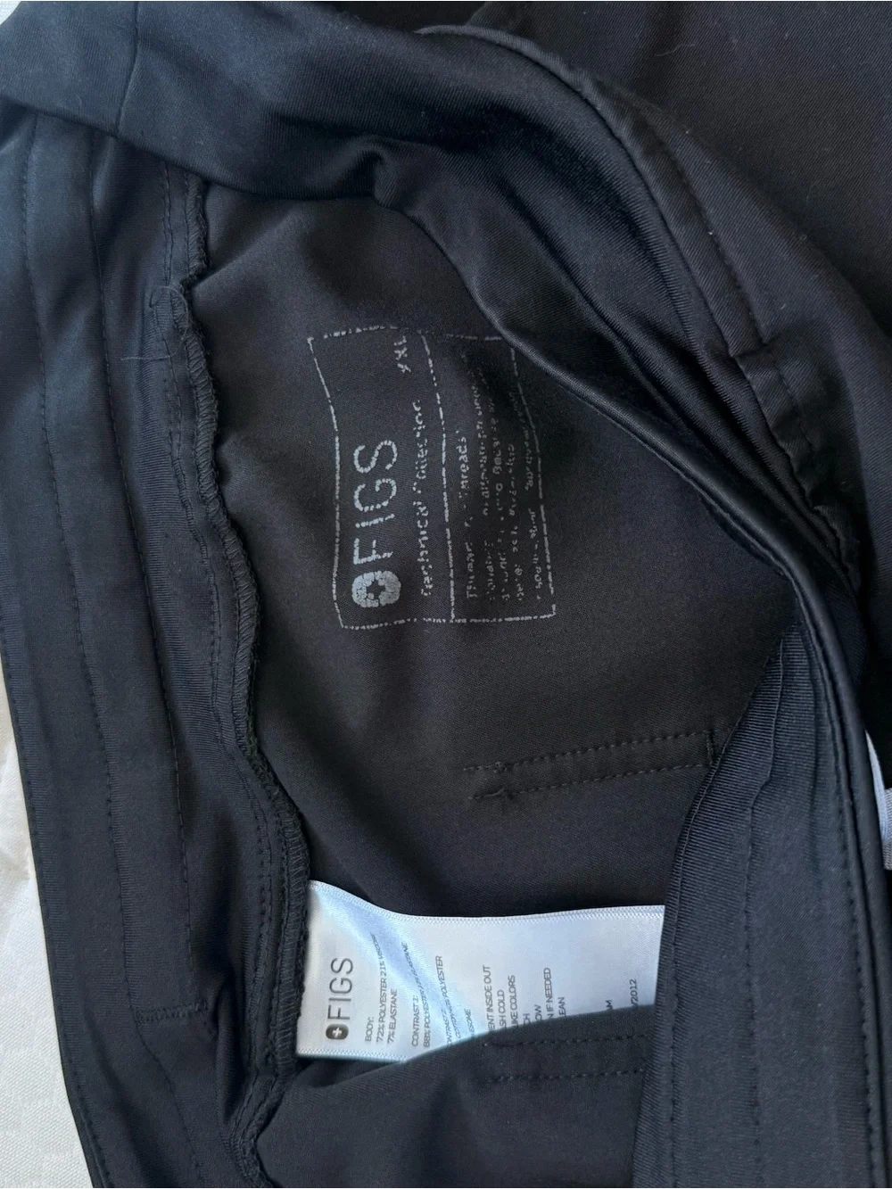 Figs Men's Black Jogger Pants with Light Gray Drawstring